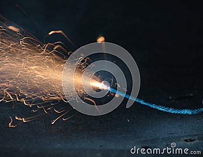 Sparkling fuse burnout Stock Photo