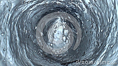 Sparkling gin tonic swirling in glassware top view. Carbonated cocktail funnel Stock Photo