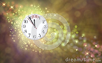 Nearly New Year 2019 Golden Celebration Banner Stock Photo