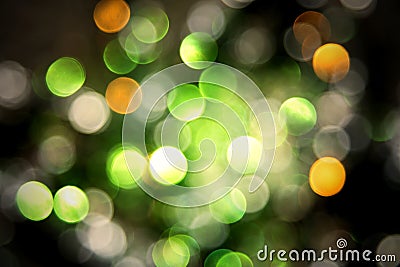 Sparkling Green Lights Background, Disco Or Christmas Texture Stock Photo