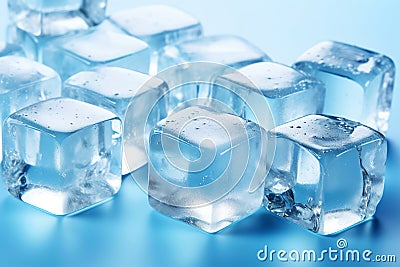 Sparkling ice cubes background, pattern of crystal frozen icecubes Stock Photo