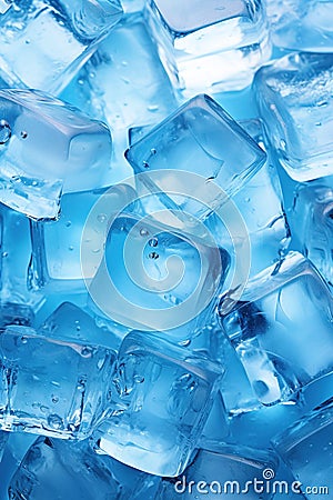 Sparkling ice cubes background, pattern of crystal frozen icecubes Stock Photo