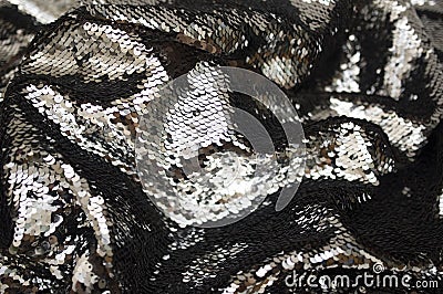 Sparkling sequined fabric texture Stock Photo