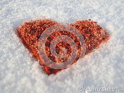 Sparkling strong love - snow and chili Stock Photo