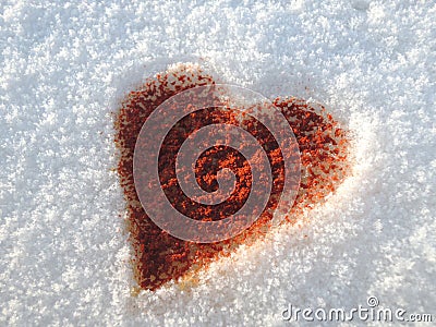 Sparkling strong love - snow and chili Stock Photo