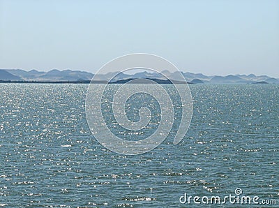 The sparkling waves on Lake Nasser. Stock Photo