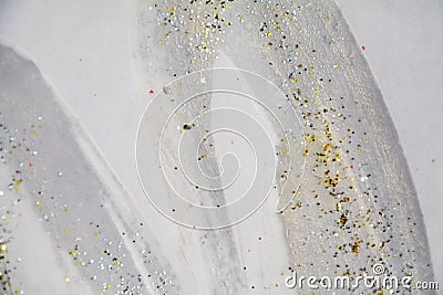 Sparkling waxy golden spots background, waxy winter background Stock Photo