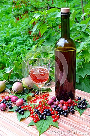 Sparkling wine and berries Stock Photo