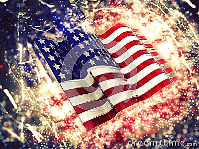 Sparkly American flag background Stock Photo