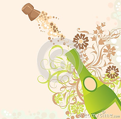 Sparks of a champagne, vector Vector Illustration