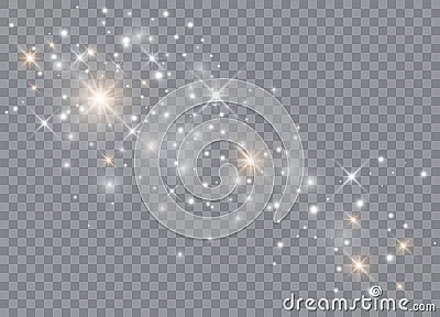 Sparks glitter special light effect. Vector Illustration