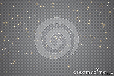 Sparks glitter special light effect. Vector sparkles on transparent background. Christmas abstract pattern. Vector Illustration