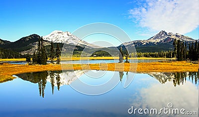 Sparks Lake at the end of the day! Stock Photo