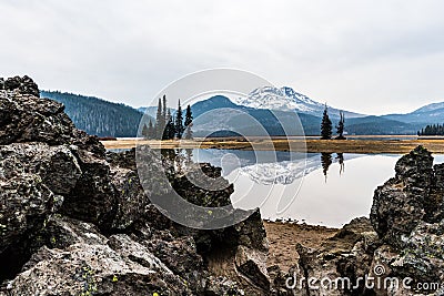 Sparks Lake, Oregon Stock Photo
