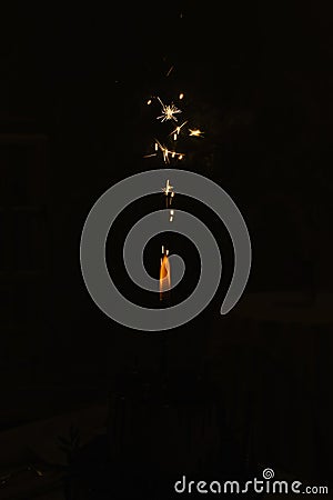 Sparks from sparklers or small fireworks Stock Photo