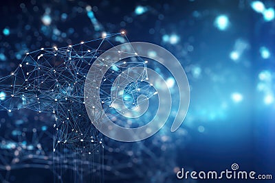 Sparks of Synapses, Artificial Intelligence Brain, Synaptic Activity, AI Generated Illustration Stock Photo