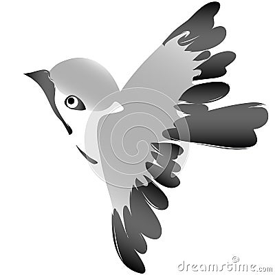 Sparrow flying spontaneous scketch Stock Photo