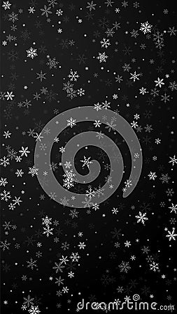Sparse snowfall Christmas background. Subtle flyin Cartoon Illustration