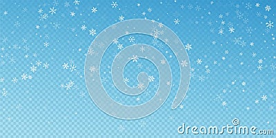 Sparse snowfall Christmas background. Subtle flyin Cartoon Illustration