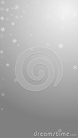 Sparse snowfall Christmas background. Subtle flyin Vector Illustration