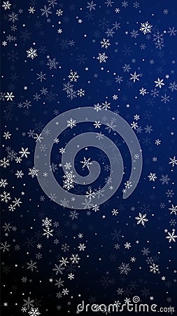 Sparse snowfall Christmas background. Subtle flyin Vector Illustration