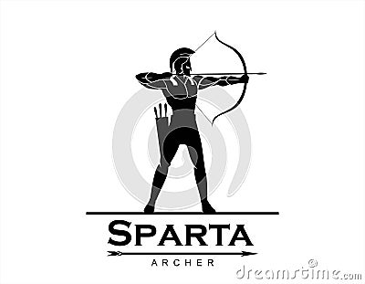 Sparta archer , trojan warrior with the arch Vector Illustration