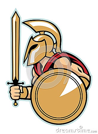 Spartan army with shield Vector Illustration