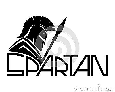 Spartan black sign. Vector Illustration