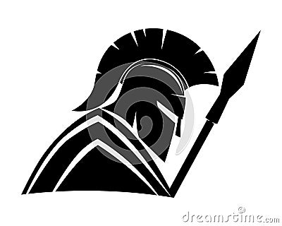 Spartan black sign. Vector Illustration