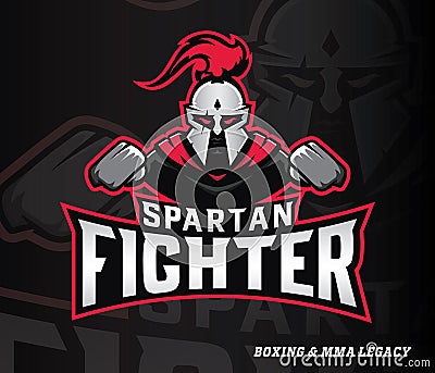 Spartan boxer fighter Cartoon Illustration