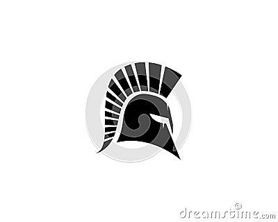 Spartan helmet logo vector Vector Illustration