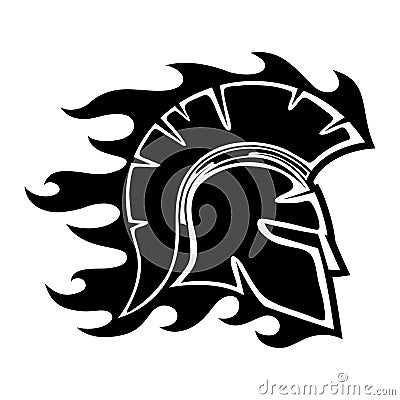 Spartan helmet sign. Vector Illustration