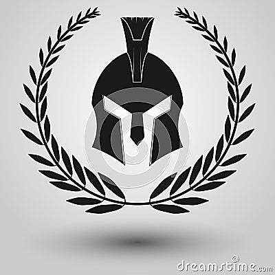 Spartan helmet silhouette Vector Illustration