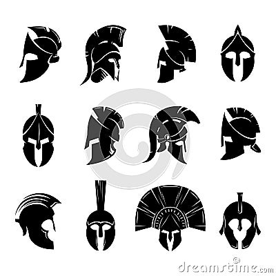 Spartan helmet vector set Vector Illustration