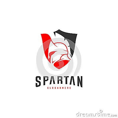 Spartan Logo design vector illustration . Spartan Helmet Logo template. Modern professional logo set for a sport team Vector Illustration
