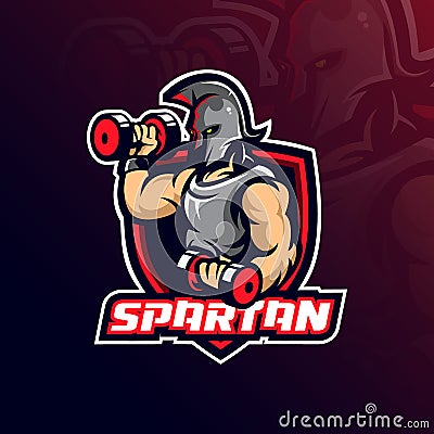 spartan mascot logo design vector with modern illustration concept style for badge, emblem and tshirt printing. spartan Vector Illustration