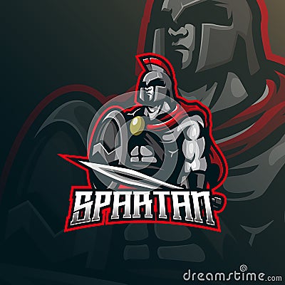 Spartan mascot logo design vector with modern illustration concept style for badge, emblem and t-shirt printing. spartan Vector Illustration