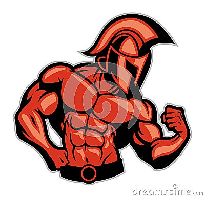 Spartan muscle posing Vector Illustration