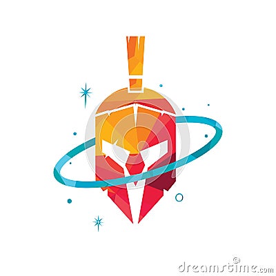 Spartan planet vector logo design template. Vector Illustration