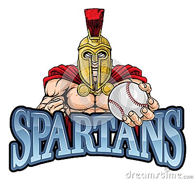 Spartan Trojan Baseball Sports Mascot Vector Illustration
