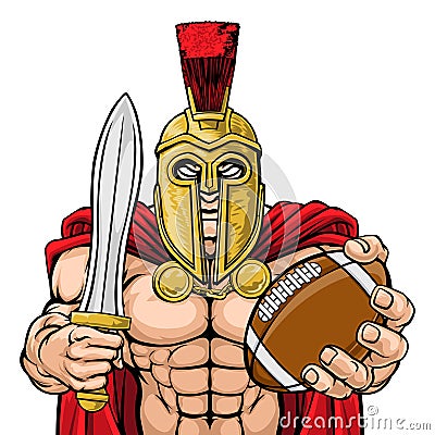 Spartan Trojan American Football Sports Mascot Vector Illustration