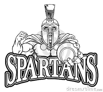 Spartan Trojan Tennis Sports Mascot Vector Illustration