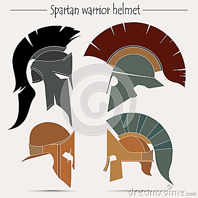 Spartan warrior Helmet Vector Illustration