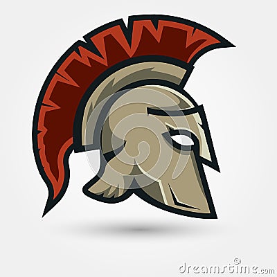 Spartan warrior Helmet Vector Illustration