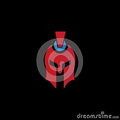 spartan warrior helmet wings head brave trojan gladiator Vector Illustration