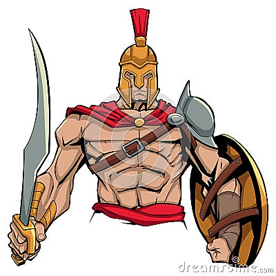 Spartan Warrior Mascot Vector Illustration