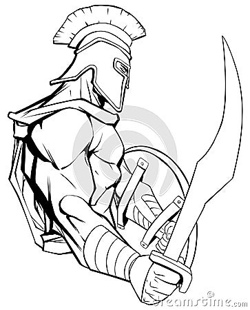 Spartan Warrior Mascot Vector Illustration