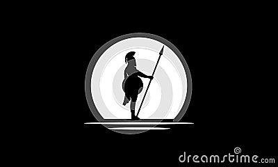 Spartan warrior silhouettes vector illustration template vector symbol Vector Illustration