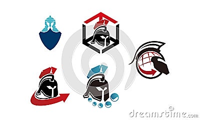 Spartan World Template Set Vector Illustration