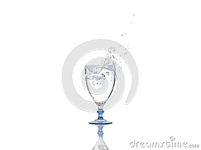 Spashing water on glass Stock Photo